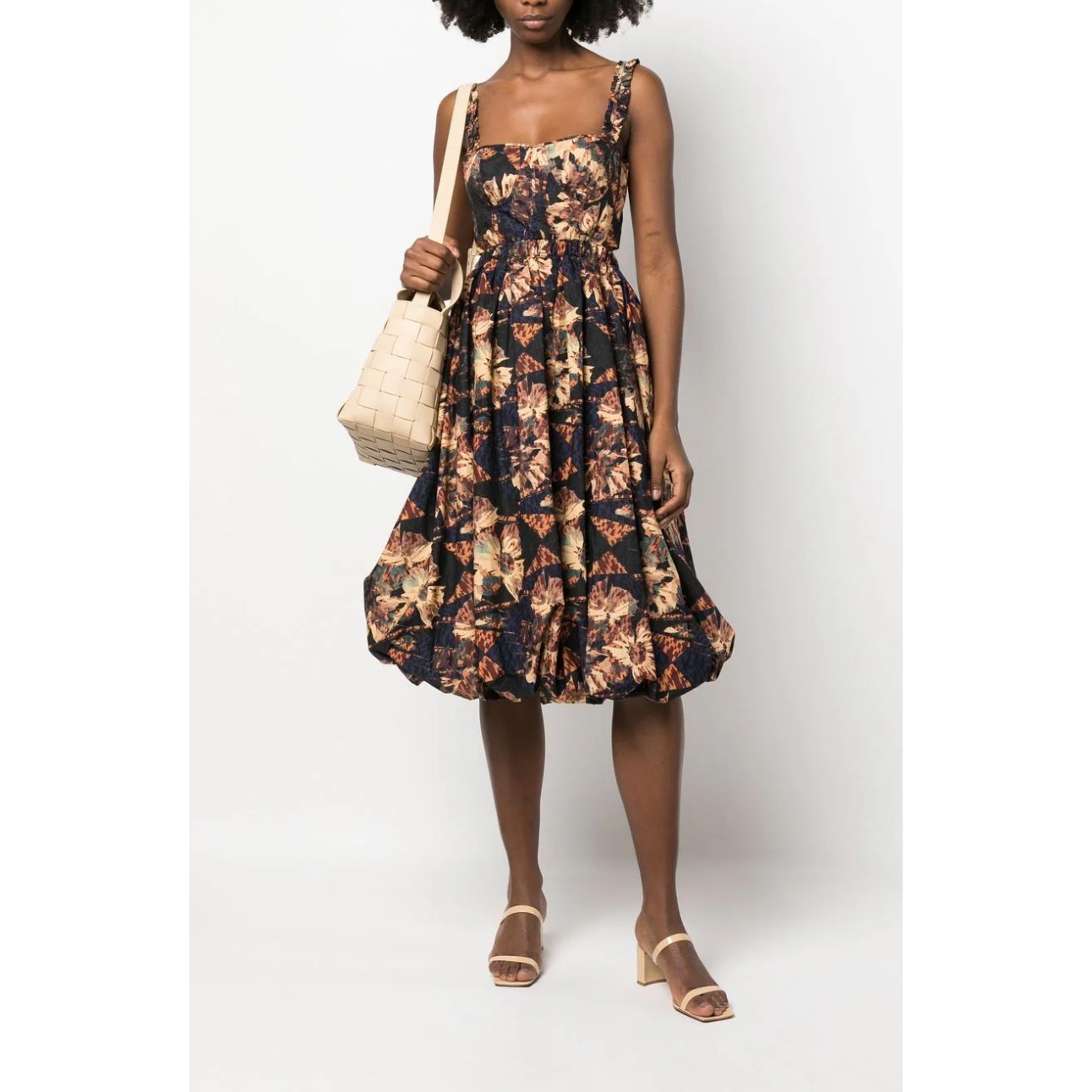 Ulla Johnson Olympia Floral Pattern Midi Dress In Lupine Size 6 Nwot